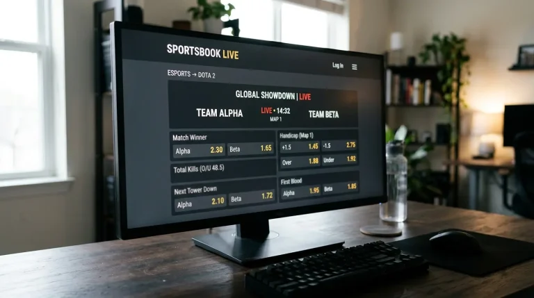 Tabla comparativa de cuotas decimales europeas, americanas y fraccionales para un partido de Dota 2